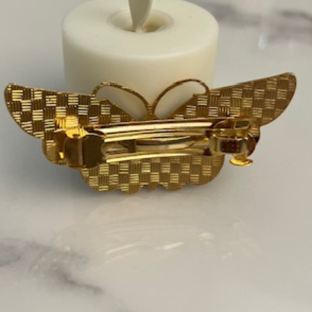 Cloisonné Butterfly Hair Clip Barrette (New w/o Tag) - Picture 3 of 4